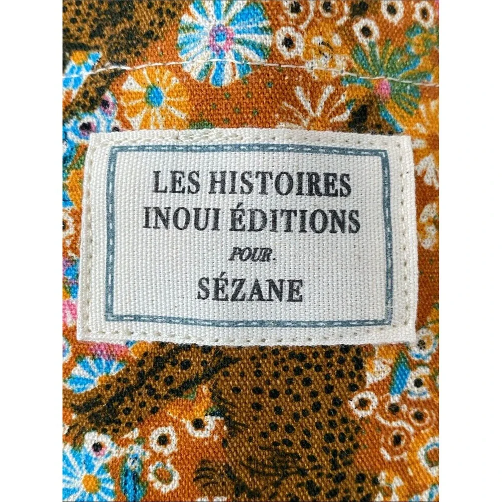 Sézane x Inoui Editions Multicolor Patchwork Tote Floral Animal Print Boho Chic